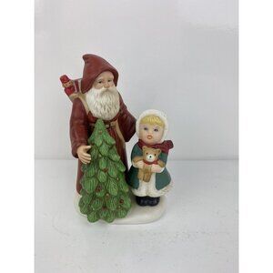 Home Interiors Holiday Homco Woodland Santa Girl Christmas Figurine 5303 vintage